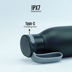 Black UV-C  LED Flask 2.0 type c charging port