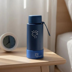 Blue Dual-Lid Steel Bottle With Straw (34oz)