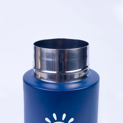 Blue Dual-Lid Steel Bottle With Straw (34oz)