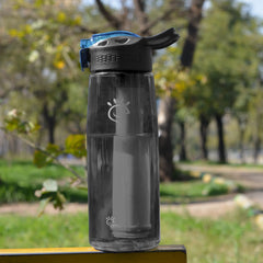 Charcoal Black Smart Purifier Bottle in Garden