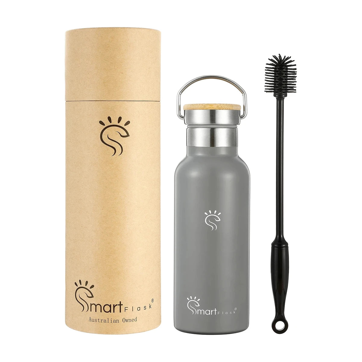 Dove Gray Smart Hydration Flask with Box and cleaning Brush
