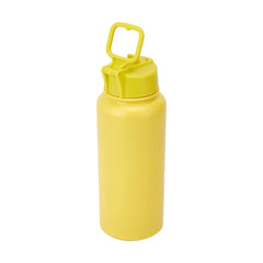 Lime Smart Reusable Water Bottle with Straw Back side