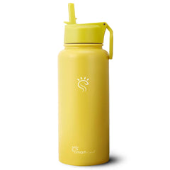Lime Smart Reusable Water Bottle with Straw
