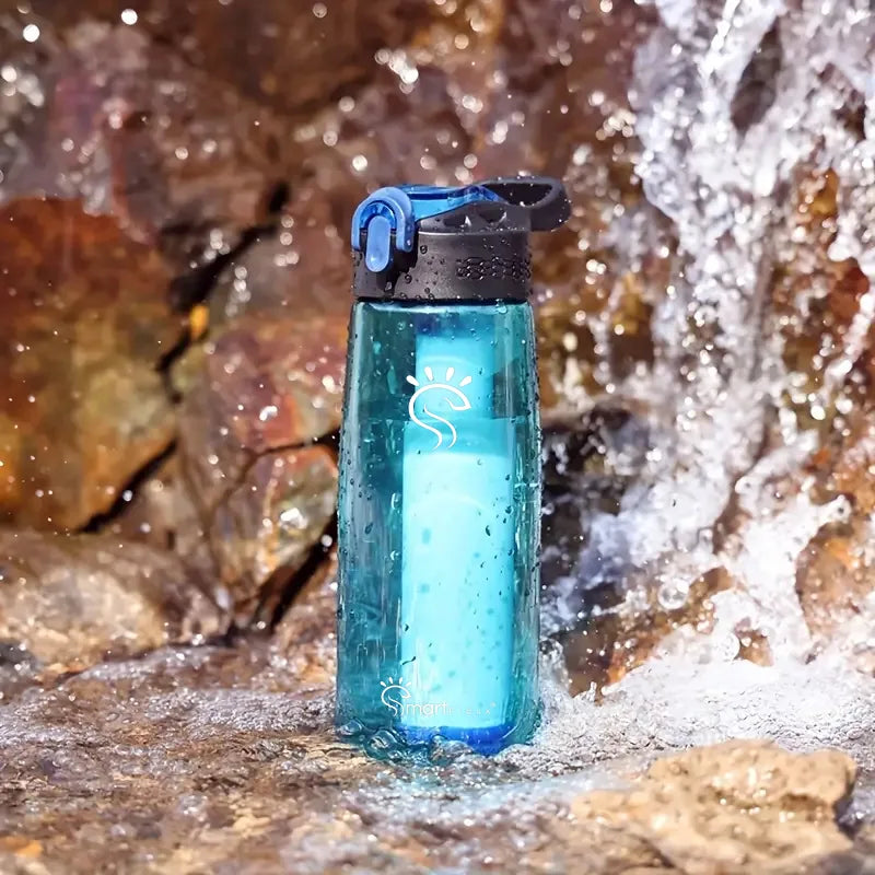 Maya Blue Smart filter water bottle outdoor