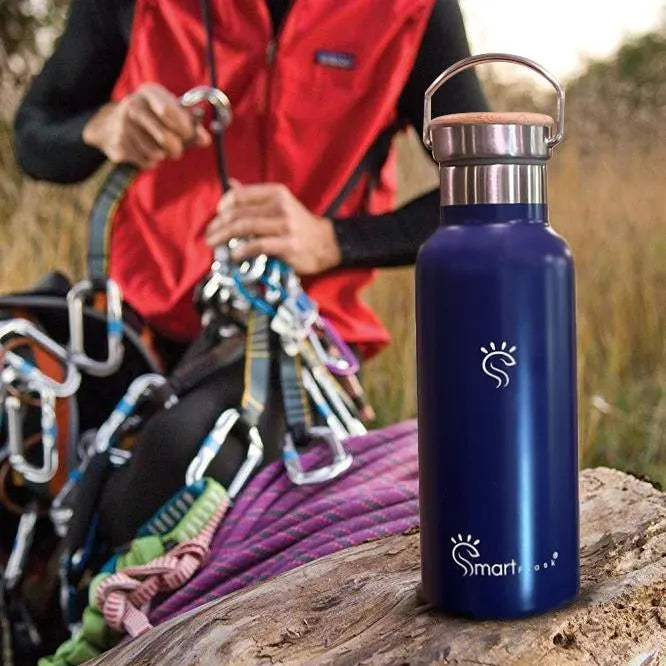 Midnight Blue Smart Hydration Flask on hiking