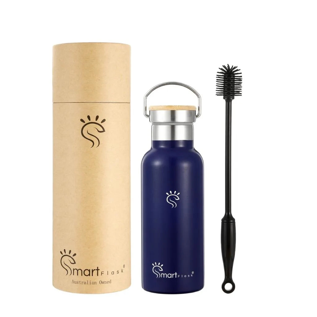 Midnight Blue Smart Hydration Flask with Box and cleaning Brush