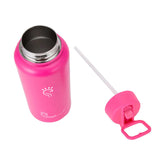 Neon Pink Smart Reusable Water Bottle with Open Cap