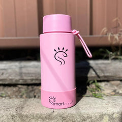 Pink Dual-Lid Steel Bottle With Straw (34oz)