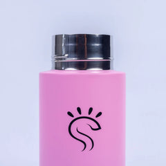 Pink Dual-Lid Steel Bottle With Straw (34oz)