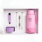 Pink Dual-Lid Steel Bottle With Straw (34oz) - Smart Flask