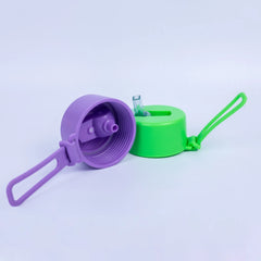 Purple Dual-Lid Steel Bottle With Straw (34oz)