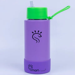Purple Dual-Lid Steel Bottle With Straw (34oz)