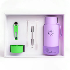 Purple Dual-Lid Steel Bottle With Straw (34oz) - Smart Flask
