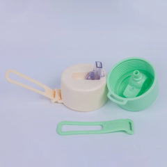 White Dual-Lid Steel Bottle With Straw (34oz)