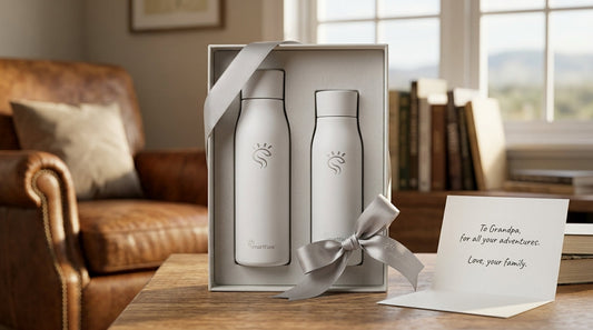 Father's Day gift for Grandpa featuring a SmartFlask bottle