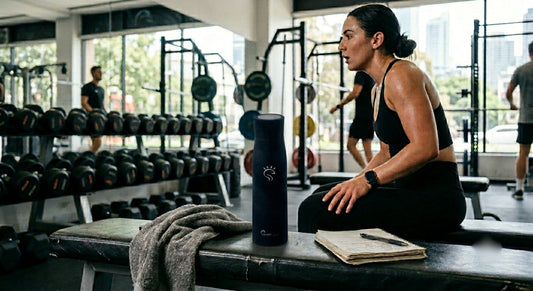 Best water bottle for gym workout Australia — SmartFlask stainless steel bottle tested during real training sessions