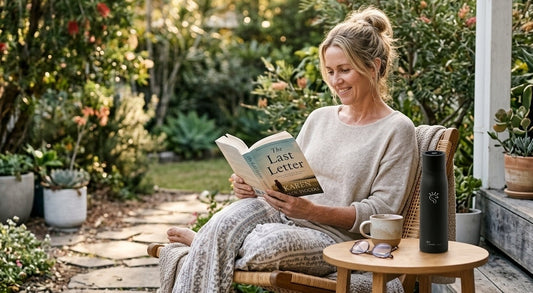 Best practical Mother’s Day gifts Australia mum relaxing with smart water bottle