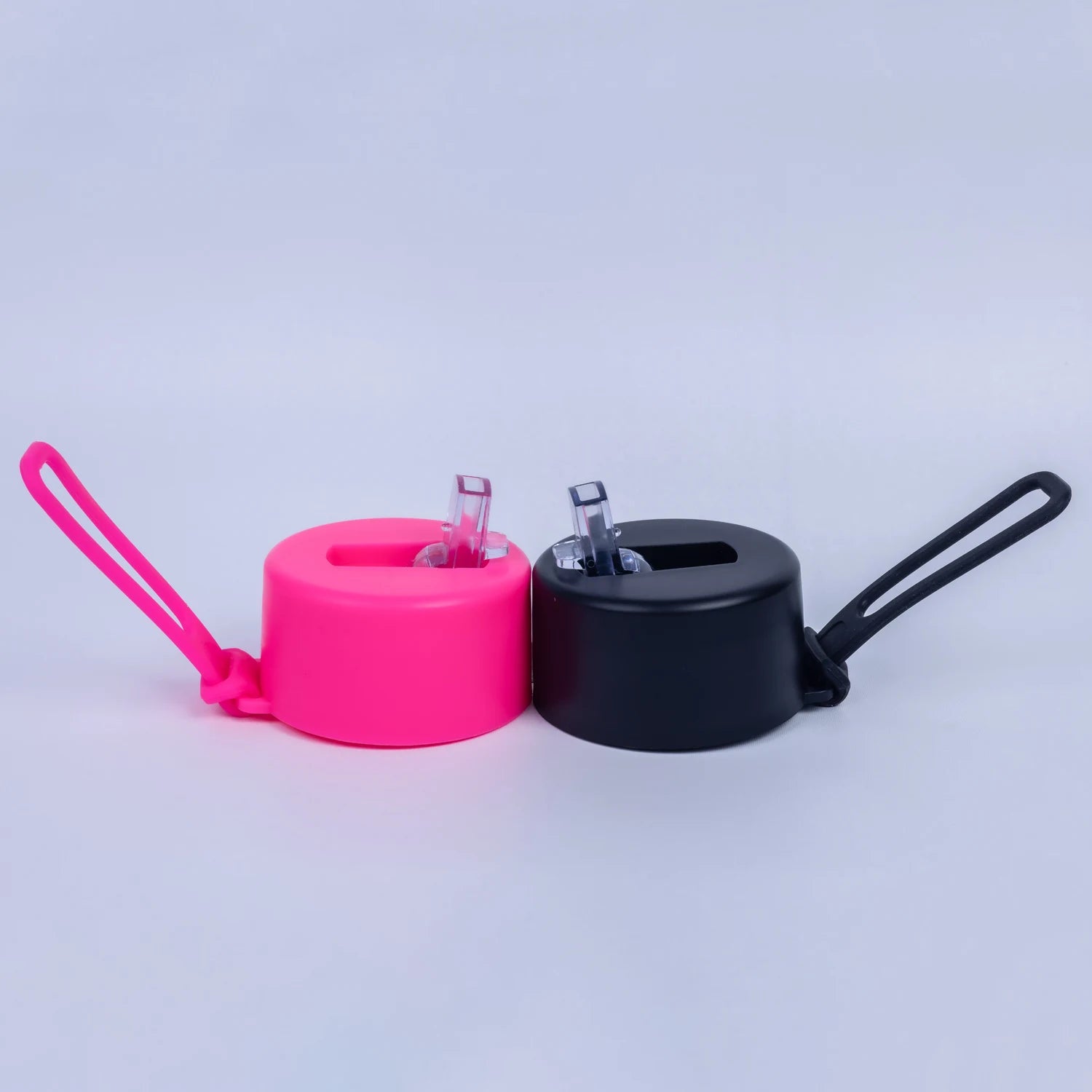 Black Dual-Lid Steel Bottle With Straw (34oz)