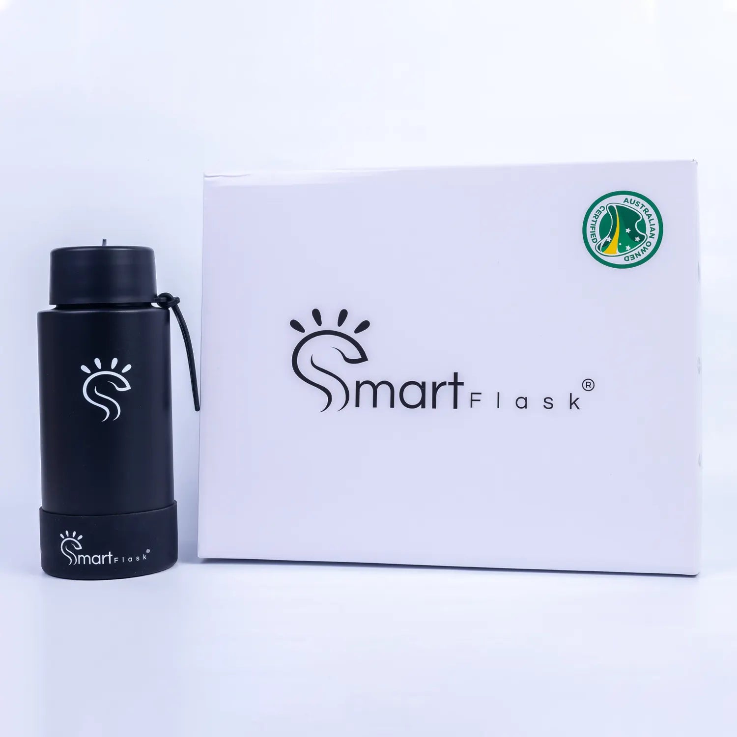 Black Dual-Lid Steel Bottle With Straw (34oz)