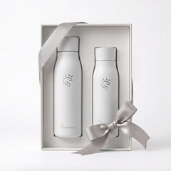 Pearl white Smart Flask UV-C LED smart water bottle with 750ml capacity, featuring self-cleaning UV-C technology.