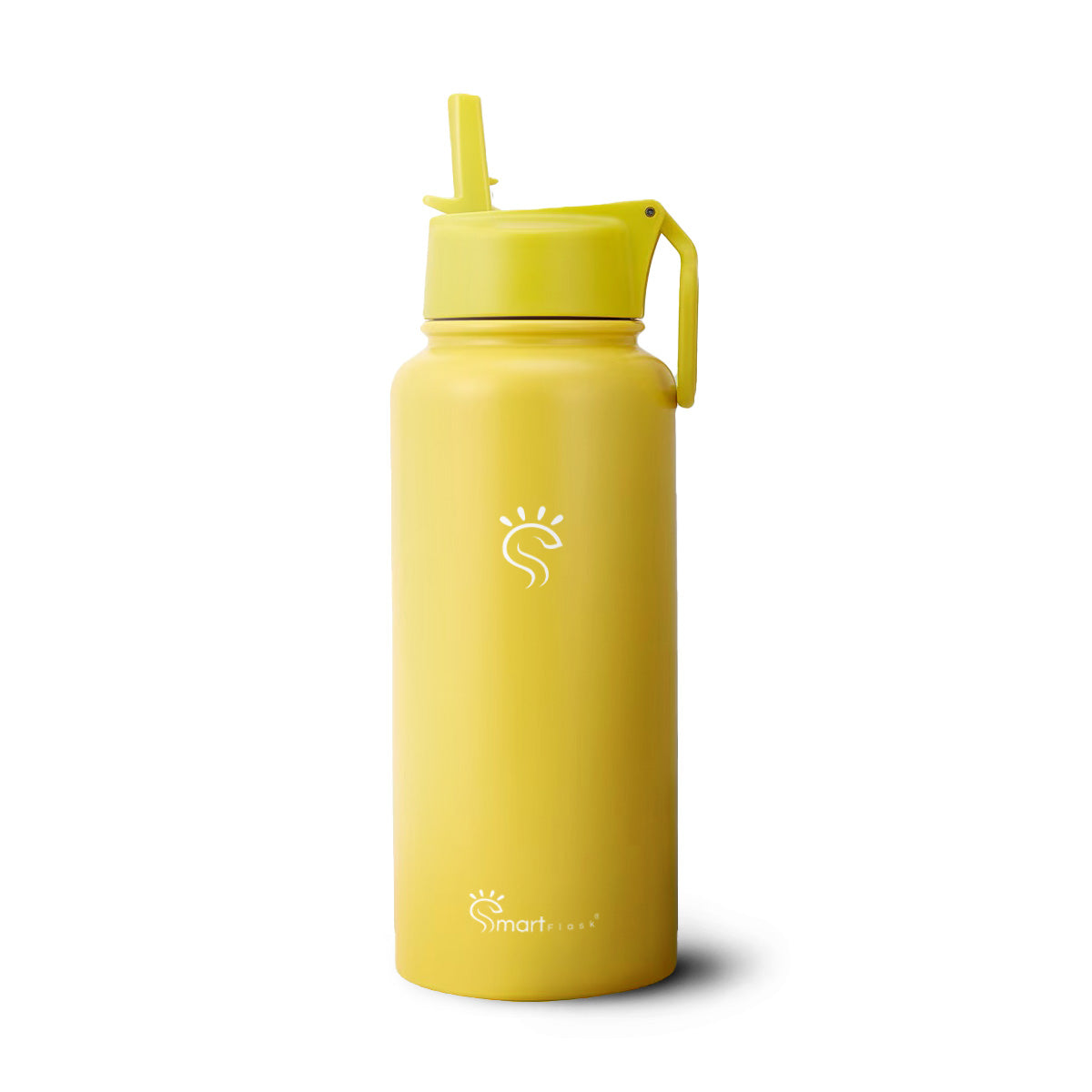 Lime Smart Reuseable Water Bottle with Straw