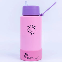 Pink Dual-Lid Steel Bottle With Straw (34oz)