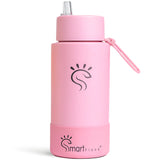 Pink Dual-Lid Steel Bottle With Straw