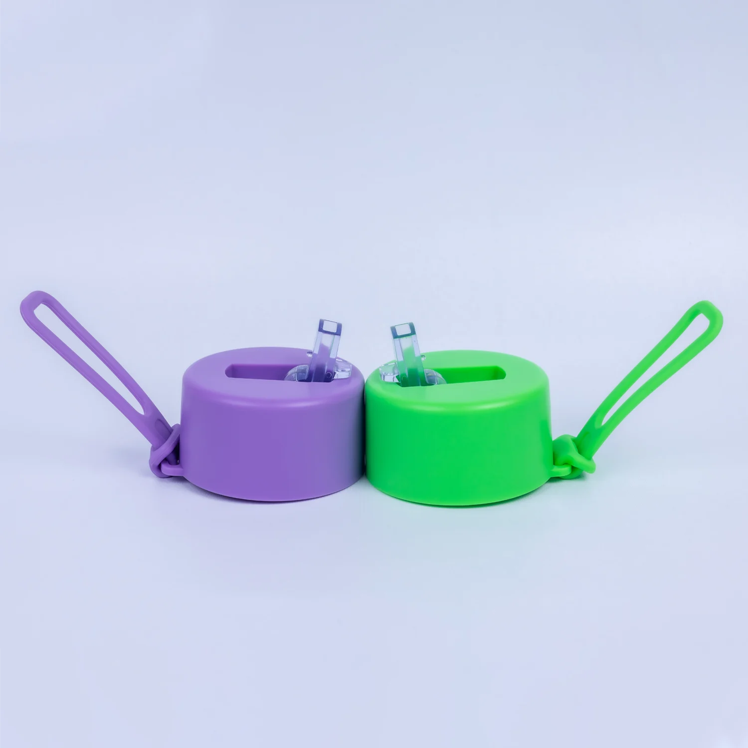 Purple Dual-Lid Steel Bottle With Straw (34oz)