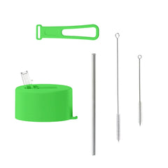 Purple Dual-Lid Steel Bottle With Straw (34oz)