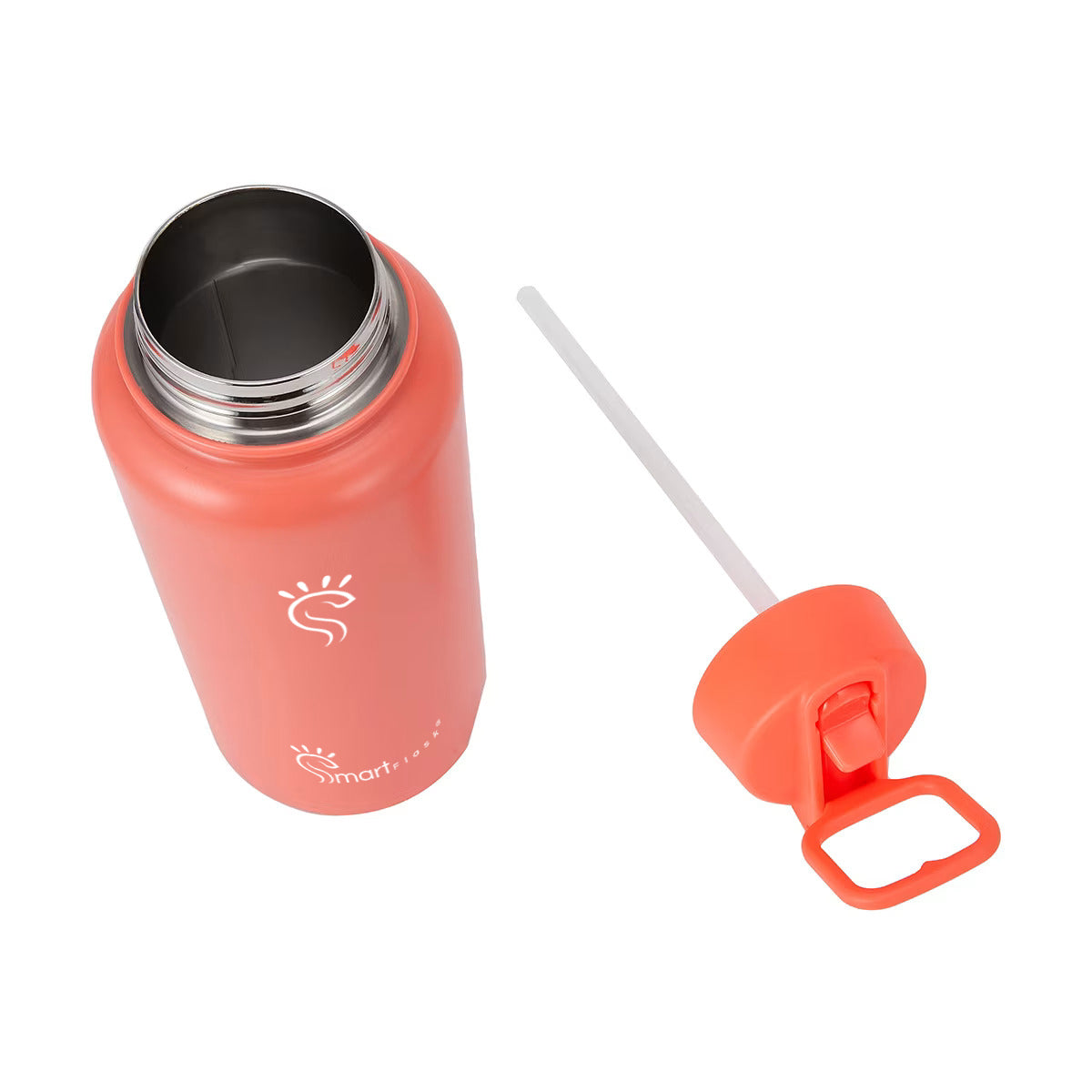 Starfish Orange Smart Reusable Water Bottle with Straw