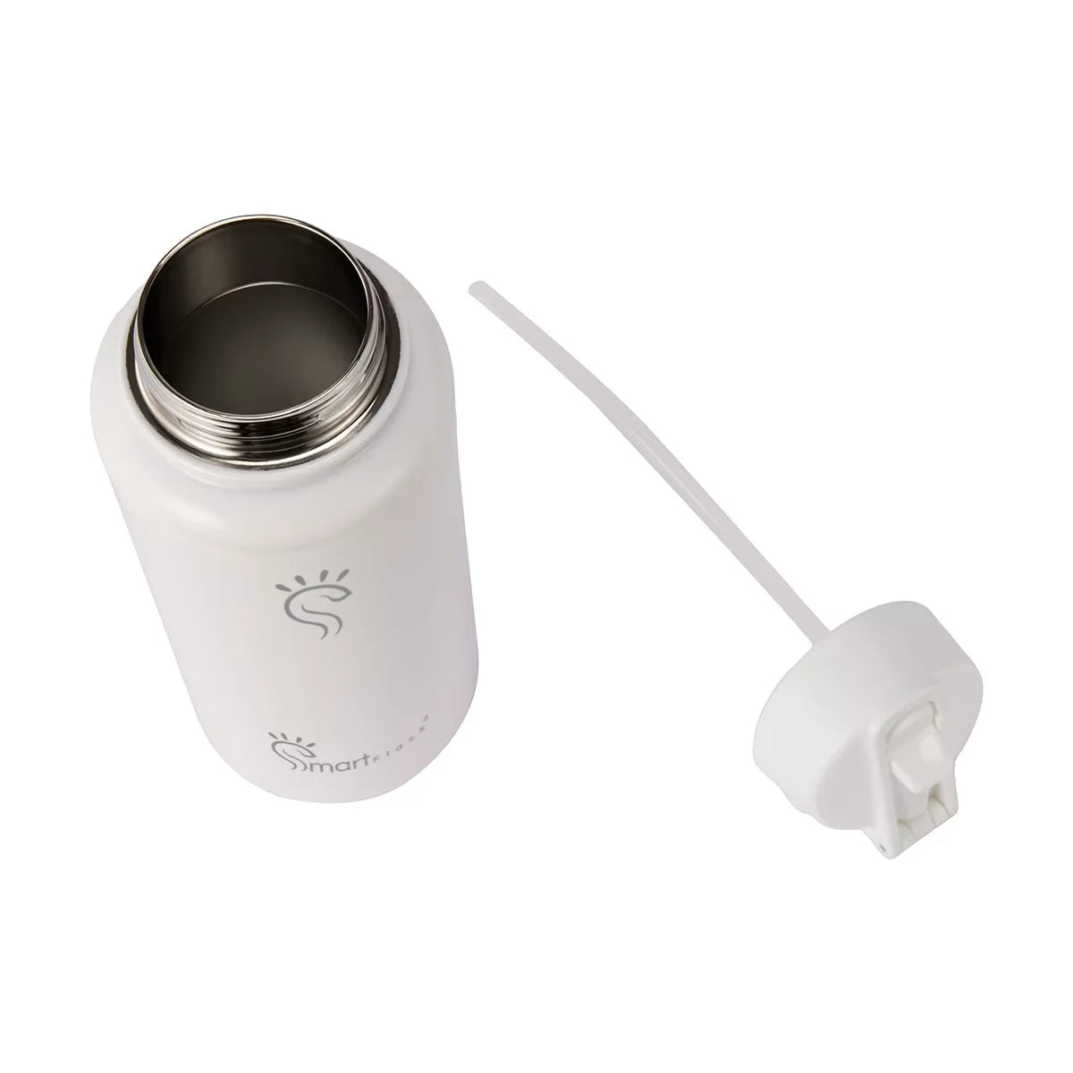 Snow White Smart Reusable Water Bottle with Straw 