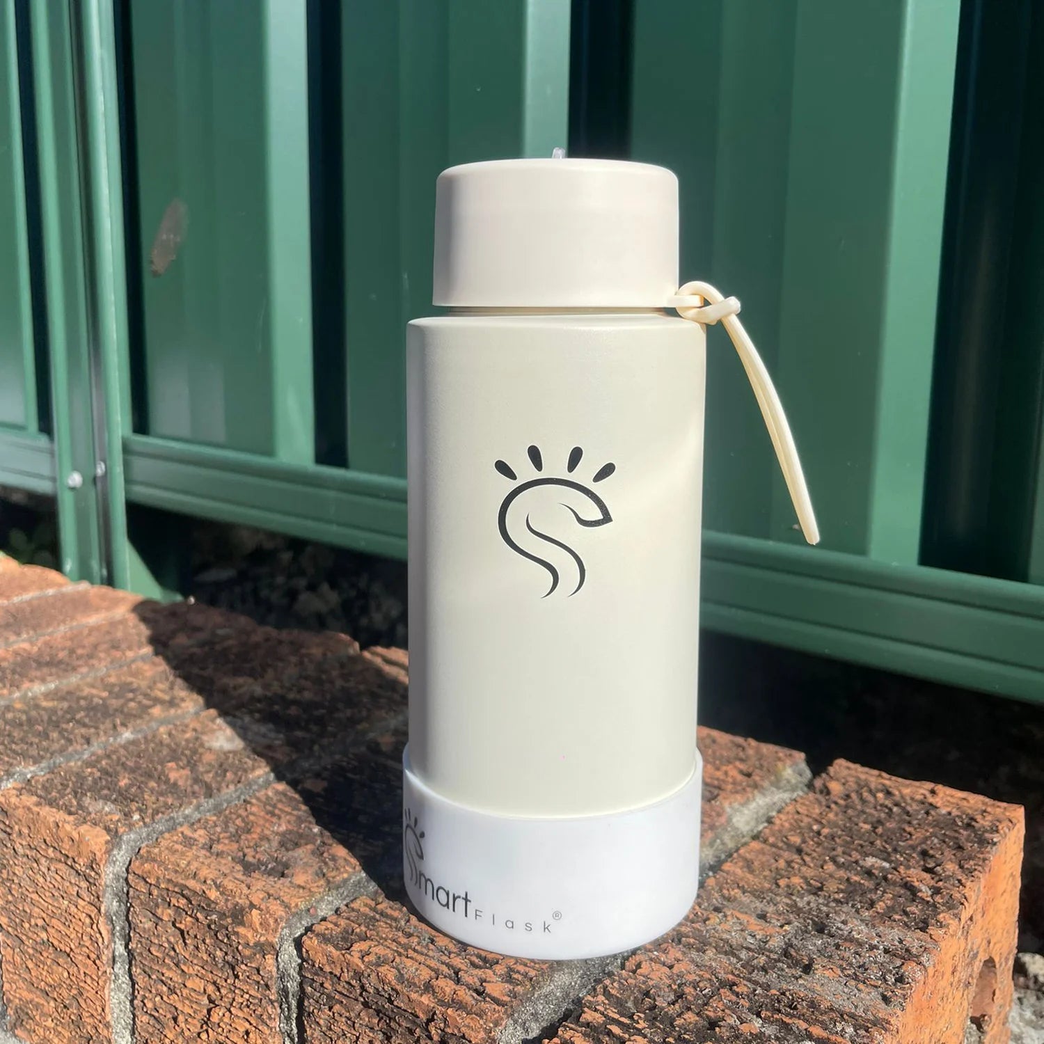 White Dual-Lid Steel Bottle With Straw (34oz)