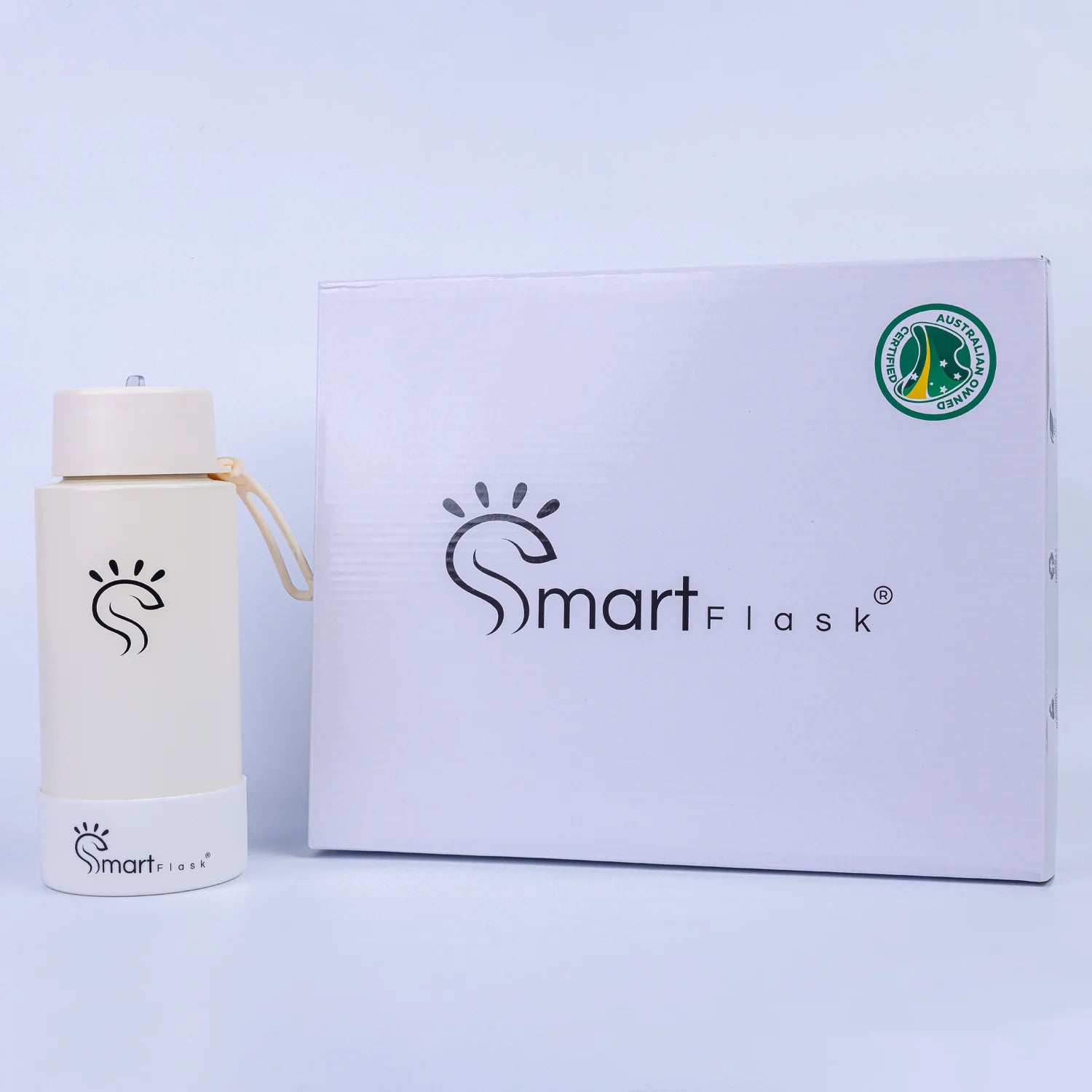 White Dual-Lid Steel Bottle With Straw (34oz)