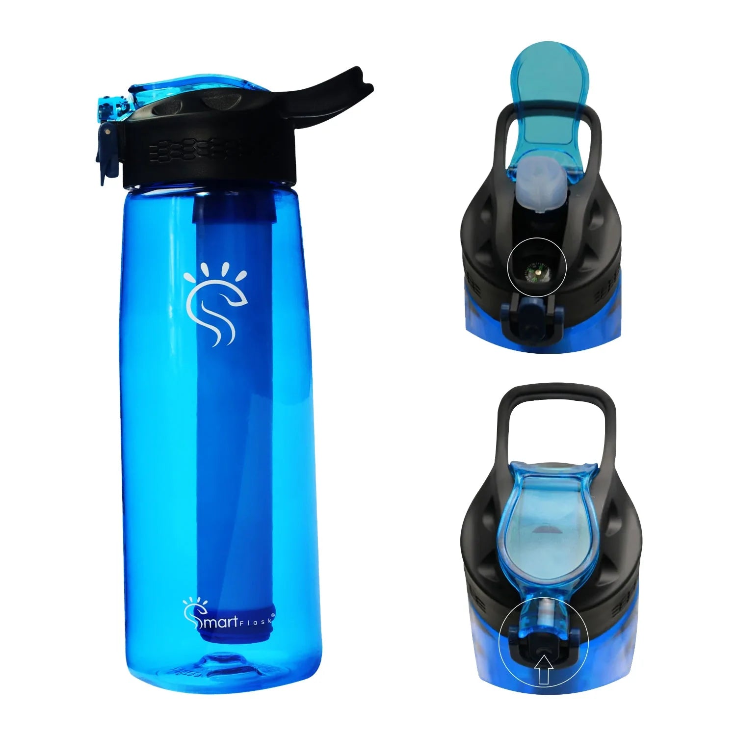 Cobalt Blue Smart Purifier Water Bottle (650 ml)