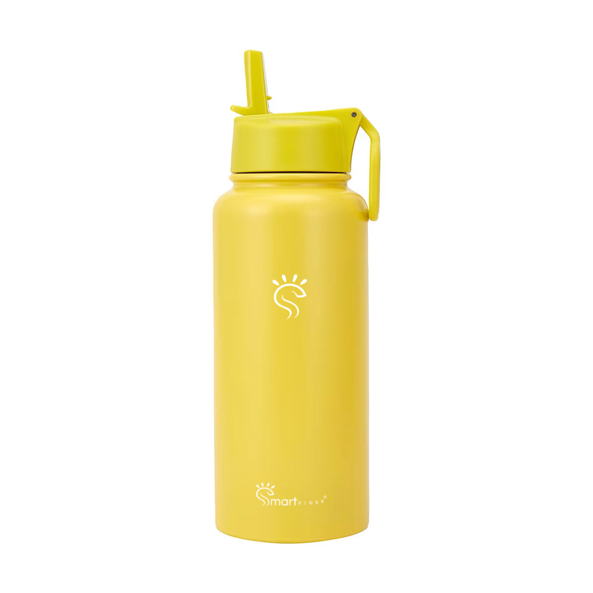 Lime Smart Reusable Water Bottle with Straw