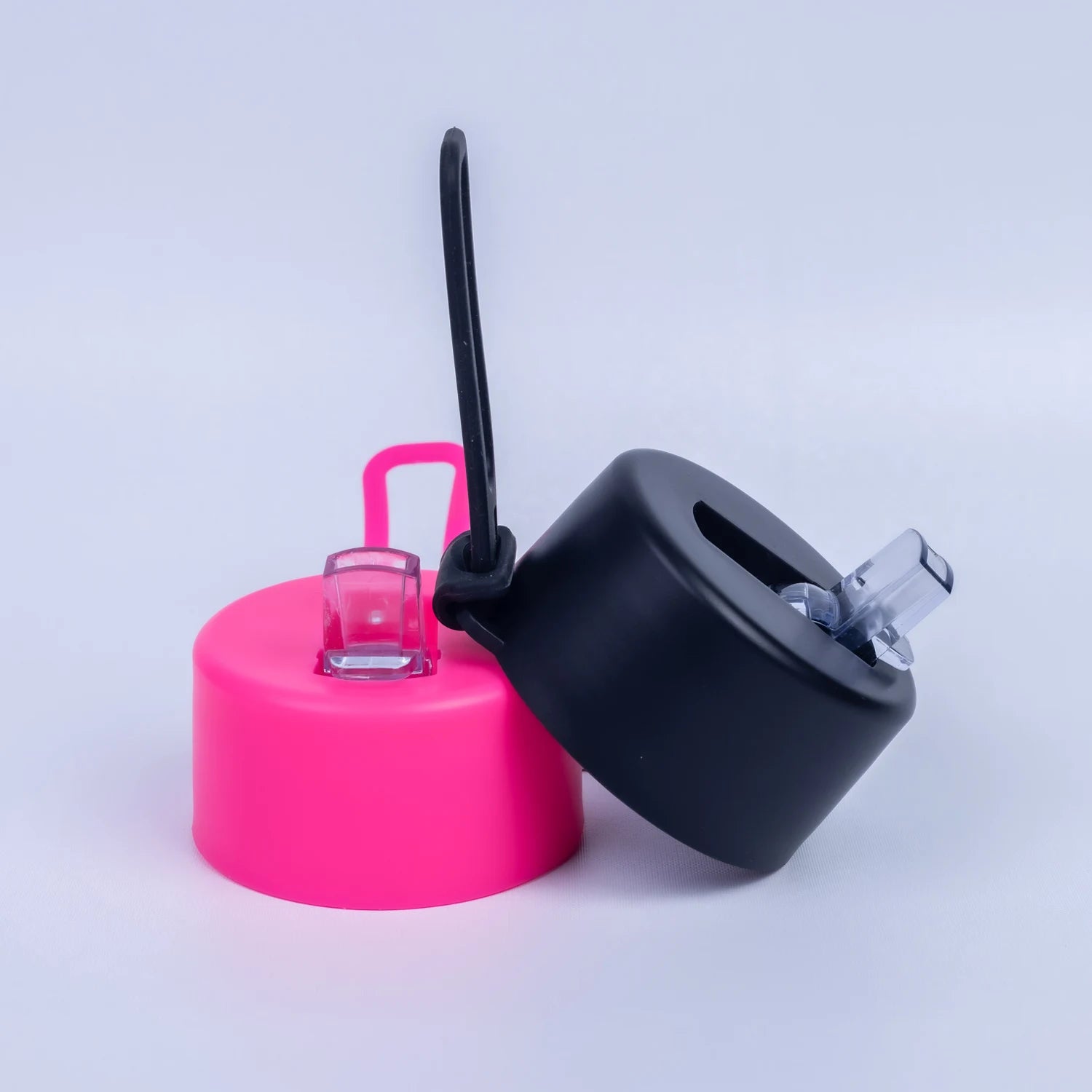 Black Dual-Lid Steel Bottle With Straw (34oz)